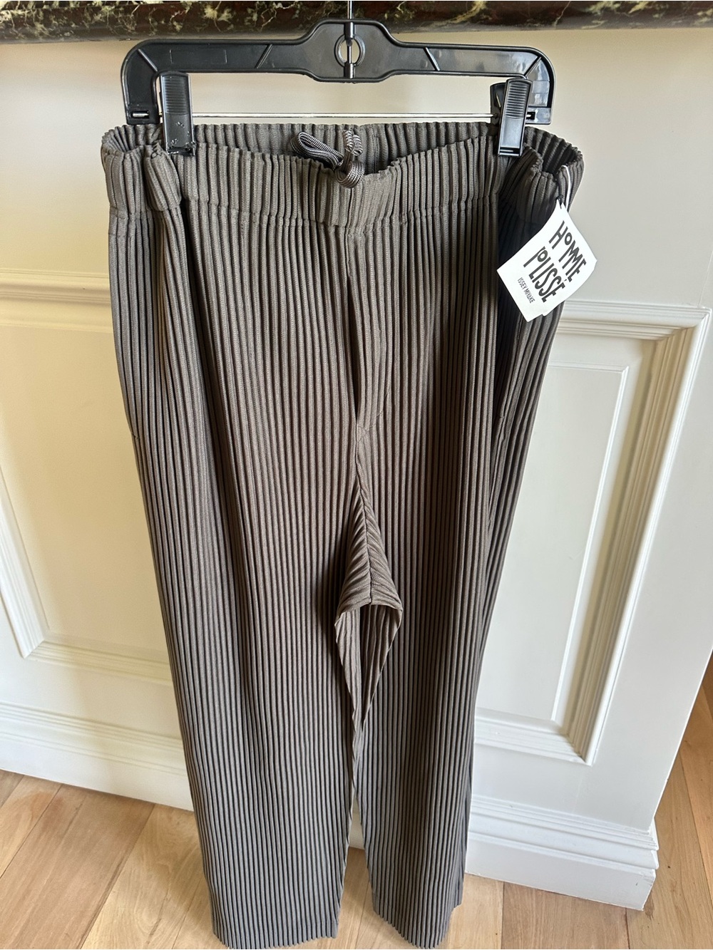 Stunning Homme Plissé Issey Miyake MC Nov Pants in the Mudstone Grey color.